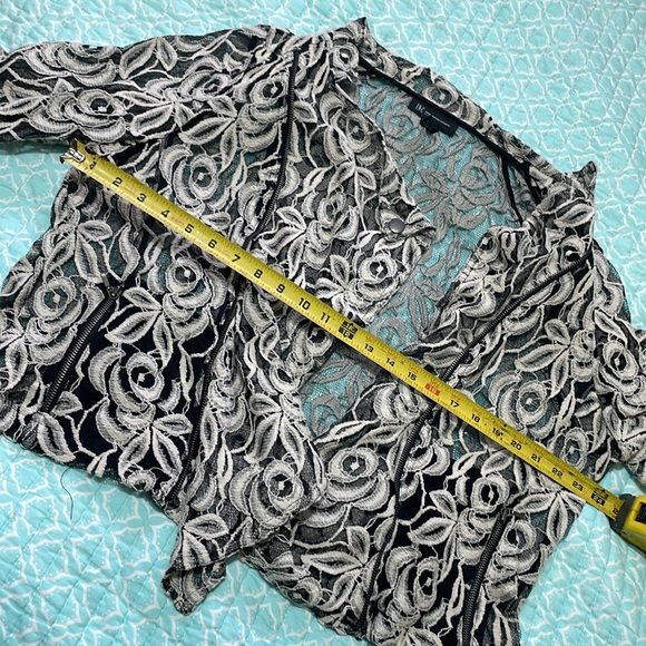 inc floral lace, sheer motor style jacket - Picture 5 of 6